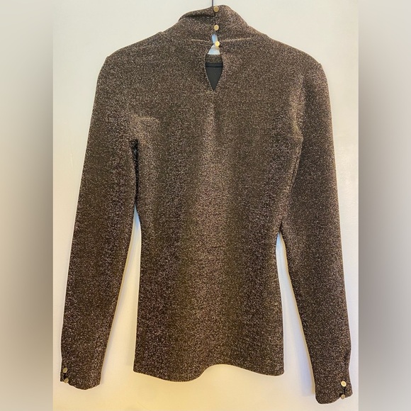 NWT Sezane Omaya Metallic Gold Turtleneck Sweater Size XS - Picture 4 of 10